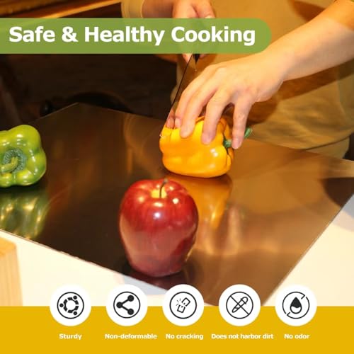 OTAVILEM Stainless Steel Cutting Boards for Kitchen, Kneading Cutting Board Mats, Metal Cutting Board for Meat, Fruits, Vegetables, Bread, and Baking Large Cutting Boards 19.7"L x 15.7"W - My Kitchen Products