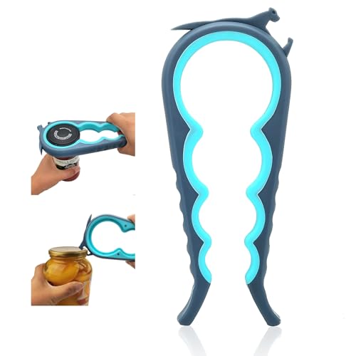 Otstar Jar Opener Bottle Opener and Can Opener for Weak hands, Seniors with Arthritis and Anyone with Low Strength, Mutil Jar Opener Get Lids Off Easily (Blue and Grey) - My Kitchen Products