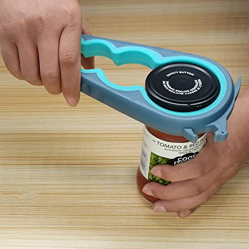 Otstar Jar Opener Bottle Opener and Can Opener for Weak hands, Seniors with Arthritis and Anyone with Low Strength, Mutil Jar Opener Get Lids Off Easily (Blue and Grey) - My Kitchen Products