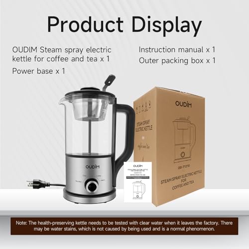 oudim Drip Electric Coffee Maker and Electric Kettle, 600 Watts, 1.2L, BPA-Free, Glass and Stainless Steel, Tea Kettle - My Kitchen Products
