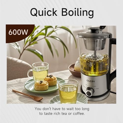 oudim Drip Electric Coffee Maker and Electric Kettle, 600 Watts, 1.2L, BPA-Free, Glass and Stainless Steel, Tea Kettle - My Kitchen Products