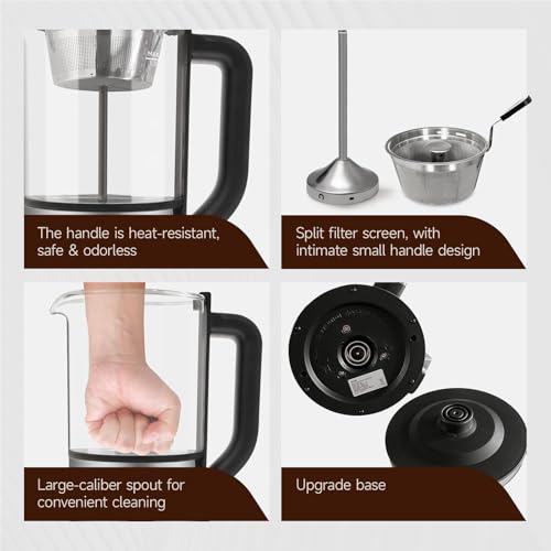 oudim Drip Electric Coffee Maker and Electric Kettle, 600 Watts, 1.2L, BPA-Free, Glass and Stainless Steel, Tea Kettle - My Kitchen Products