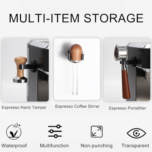 OULIGET Wall Mounted Magnetic Hand Tamper Holder,Portafilter Organizer Fit for Storage 51, 54, 58MM Espresso Tamper,Portafilter,Espresso Coffee Stirrer,1Pieces - My Kitchen Products