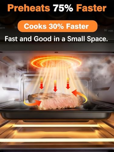 OUNIN Air Fryer Toaster Oven with Steam Infusion, 12L Compact Countertop Oven, 6-in-1 Stainless Steel Combo Bakes, Broils, Grills & Warms, Fast Preheat, 60-Minute Timer – Small Kitchen Friendly - My Kitchen Products