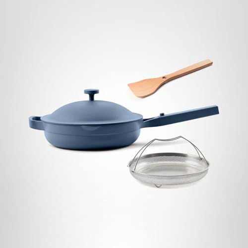 Our Place Always Pan 2.0-10.5” (2.6 Qt) Nonstick, Toxin-Free Ceramic Cookware | Patented 10-in-1 Aluminum Frying & Sauté Pan | Safe for Oven, Induction & All Cooktops up to 450°F | Blue Salt - My Kitchen Products