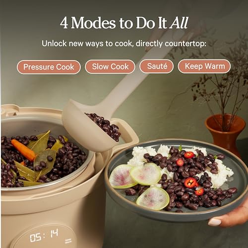 Our Place Dream Cooker | 6 Qt Ceramic Nonstick Multicooker & Pressure Cooker with Touchscreen Controls & Auto Steam Release | 4 Modes: Pressure Cook, Sauté/Sear, Slow Cook & Warm | Steam - My Kitchen Products