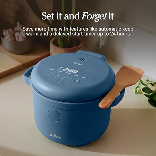 Our Place Rice Cooker | Compact Rice Cooker 3-Cup Uncooked / 6-Cup Cooked with Ceramic Nonstick Inner Pot | Fuzzy Logic Multi-Cooker for White & Brown Rice, Oatmeal & Grains | Delay Timer & Auto Keep Warm | Char - My Kitchen Products