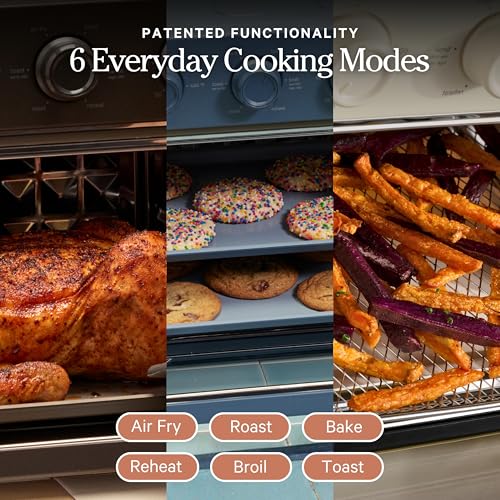 Our Place Wonder Oven | 6-in-1 Stainless Steel Air Fryer Toaster Oven Combo with Basket, Rack, Pan & Tray | Compact 13 QT Countertop Capacity - Toast, Roast, Bake, Reheat, Broil & Steam | Blue Salt - My Kitchen Products