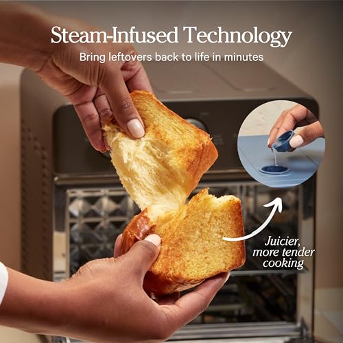 Our Place Wonder Oven | 6-in-1 Stainless Steel Air Fryer Toaster Oven Combo with Basket, Rack, Pan & Tray | Compact 13 QT Countertop Capacity - Toast, Roast, Bake, Reheat, Broil & Steam | Char - My Kitchen Products