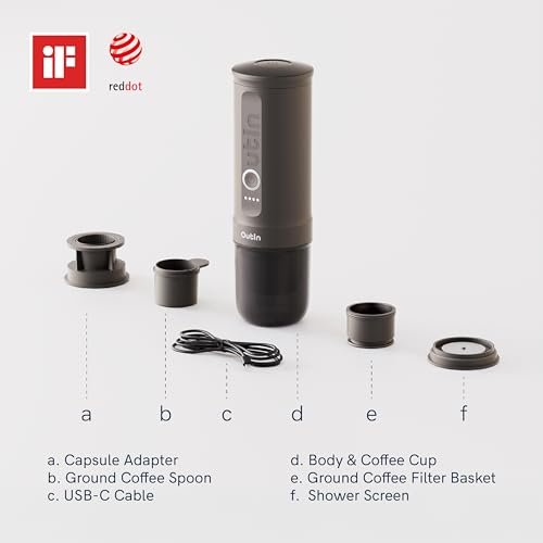 OutIn Nano Portable Electric Espresso Machine, Travel Coffee Maker for Camping, Car Coffee Maker Self-Heating with USB-C, With Ground Coffee & NS Capsule for RV, Hiking, Office - My Kitchen Products