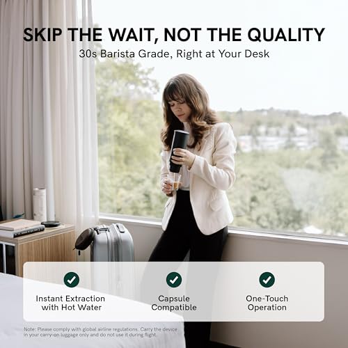 OutIn Nano Portable Electric Espresso Machine, Travel Coffee Maker for Camping, Car Coffee Maker Self-Heating with USB-C, With Ground Coffee & NS Capsule for RV, Hiking, Office - My Kitchen Products
