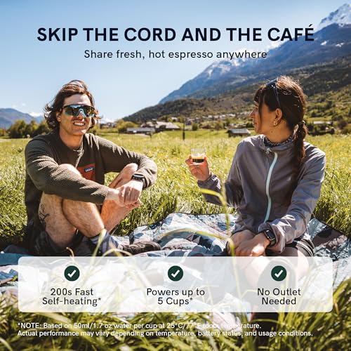 OutIn Nano Portable Electric Espresso Machine, Travel Coffee Maker for Camping, Car Coffee Maker Self-Heating with USB-C, With Ground Coffee & NS Capsule for RV, Hiking, Office - My Kitchen Products