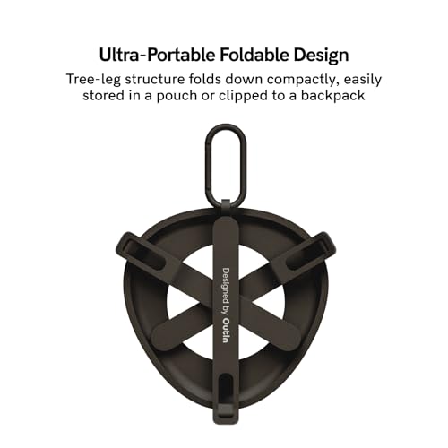 OutIn Ultra-Portable Foldable Coffee Stand with Carabiner, Stable Portable Espresso Machine Holder, Aluminum Unibody Design, Clip-On Carabiner for Easy Carrying, Fit Mino, Nano - My Kitchen Products