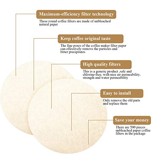 Outus 500 Pieces Replacement Paper Filters Compatible with Aeropress Coffee Makers Round 2.5 Inch Paper Filters Disposable for Espresso Coffee Makers (Unbleached) - My Kitchen Products