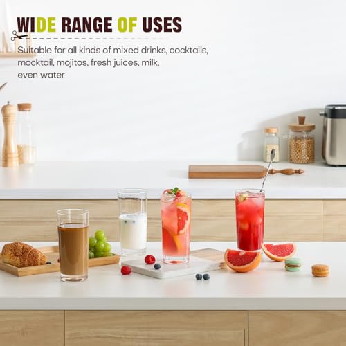 OUWO Highball Glasses Set of 12, 16oz Tall Drinking Glasses, Water Glass for Kitchen, Tom Collins Glasses, Mojito Glass Cups, Cocktail Glasses for Bar Glassware - My Kitchen Products