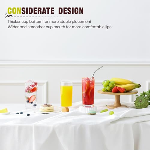 OUWO Highball Glasses Set of 12, 16oz Tall Drinking Glasses, Water Glass for Kitchen, Tom Collins Glasses, Mojito Glass Cups, Cocktail Glasses for Bar Glassware - My Kitchen Products