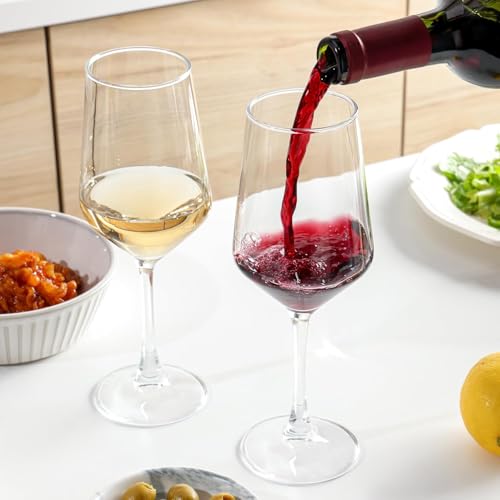 OUWO Wine Glasses Set of 4, 13.5oz Red White Wine Glasses,Lead-free Long Stem Wine Glasses for Home, Party, Wedding, Ideal Wine Accessories Gift,Clear - My Kitchen Products