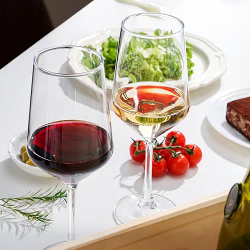 OUWO Wine Glasses Set of 4, 13.5oz Red White Wine Glasses,Lead-free Long Stem Wine Glasses for Home, Party, Wedding, Ideal Wine Accessories Gift,Clear - My Kitchen Products