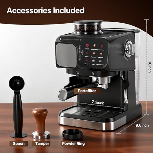 oveisn Espresso Machine Professional Home Espresso Maker Espresso Coffee Fast Heating for Cappuccino/Latte Coffee Machine for Home, Office for Latte Cappuccino-Black - My Kitchen Products