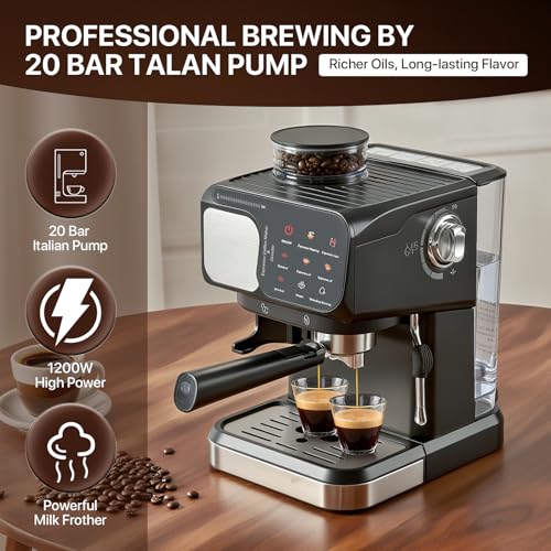 oveisn Espresso Machine Professional Home Espresso Maker Espresso Coffee Fast Heating for Cappuccino/Latte Coffee Machine for Home, Office for Latte Cappuccino-Black - My Kitchen Products