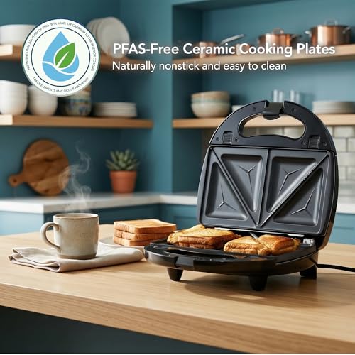 OVENTE 3 in 1 Electric Sandwich Maker, Panini Press Grill and Waffle Iron Set with Removable Non-Stick Plates, Perfect for Cooking Grilled Cheese, Tuna Melts, Burgers, Steaks and Snacks, Black GPI302B - My Kitchen Products