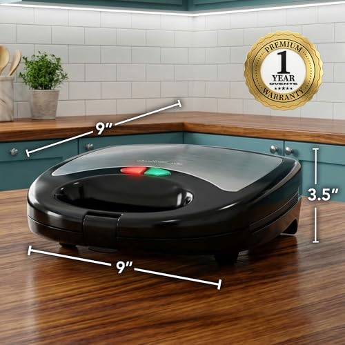 OVENTE 3 in 1 Electric Sandwich Maker, Panini Press Grill and Waffle Iron Set with Removable Non-Stick Plates, Perfect for Cooking Grilled Cheese, Tuna Melts, Burgers, Steaks and Snacks, Black GPI302B - My Kitchen Products