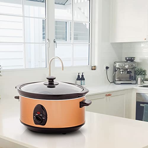 OVENTE Electric Slow Cooker with 3 Cooking Settings, Non-Stick and Dishwasher Safe Stoneware, Stainless Steel Body, Glass Lid, 3.7 Qt Oval Pot for Entrees, Soups, Sauces, Stews & Dips, Copper SLO35ACO - My Kitchen Products