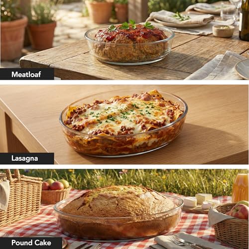 OVENTE Glass Baking Dish Set, 3-Piece Value Pack Oval Bakeware 0.7L/1.6L/2.4L, Oven, Microwave & Dishwasher Safe, Perfect for Lasagna Casserole, Deserts, Food Prep, Serving & Reheating, Clear GBD33 - My Kitchen Products