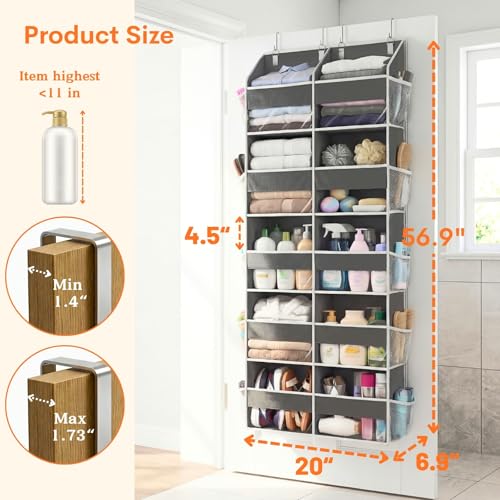 Over the Door Organizer 5 Tiers, Extra Large Behind Door Storage of 10 Compartments, 80 lbs Weight Capacity Over Door Organizer, Door Hanging Organizer for Closet, Diaper Organizer, Room storage - My Kitchen Products