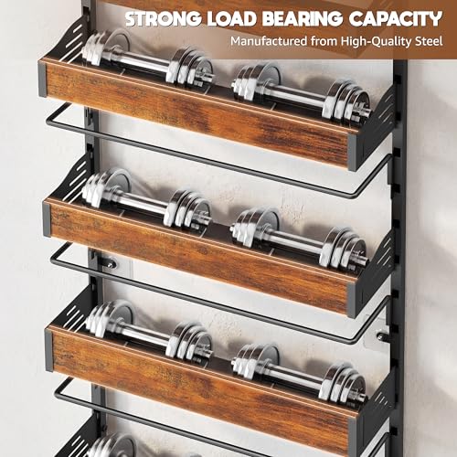 Over The Door Pantry Organizer, 8 Tier Spice Rack with Adjustable Wooden Basket, 2 IN 1 Wall Mount or Hanging Seasoning Organizer, Heavy-Duty Pantry Door Storage Shelf for Kitchen, Laundry Room - My Kitchen Products