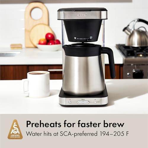 OXO Brew 8-Cup Coffee Maker - Single-Serve & Carafe, Thermal Stainless Steel, SCA Certified - My Kitchen Products