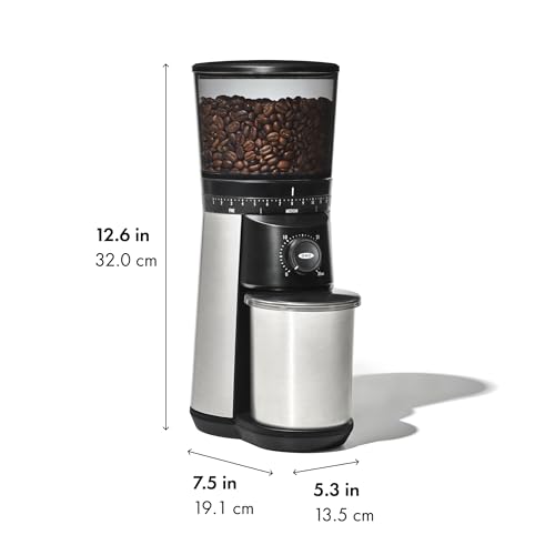OXO Brew Conical Burr Coffee Grinder - Silver, Stainless Steel Burrs, One-Touch Automatic Smart Grind - My Kitchen Products