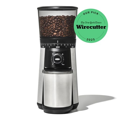 OXO Brew Conical Burr Coffee Grinder - Silver, Stainless Steel Burrs, One-Touch Automatic Smart Grind - My Kitchen Products