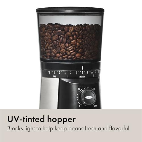OXO Brew Conical Burr Coffee Grinder - Silver, Stainless Steel Burrs, One-Touch Automatic Smart Grind - My Kitchen Products