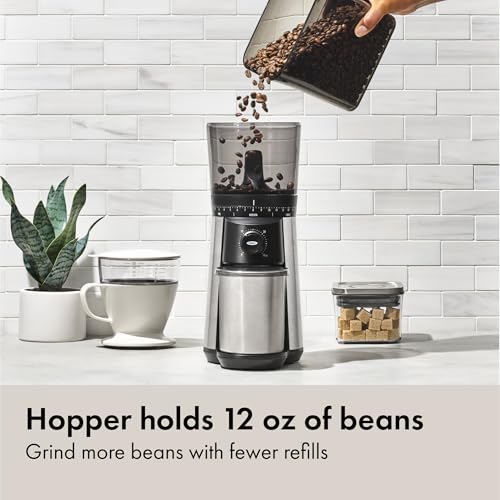 OXO Brew Conical Burr Coffee Grinder - Silver, Stainless Steel Burrs, One-Touch Automatic Smart Grind - My Kitchen Products