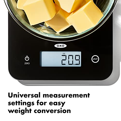 OXO Good Grips 11lb/5kg Everyday Glass Food Scale, Gram Scale for Meal Prep - My Kitchen Products