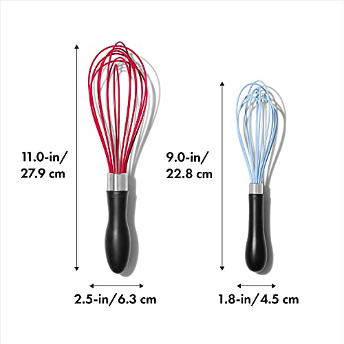 OXO Good Grips 2-Piece Silicone Whisk Set and OXO Good Grips 9-Inch Tongs with Silicone Heads, Black - My Kitchen Products