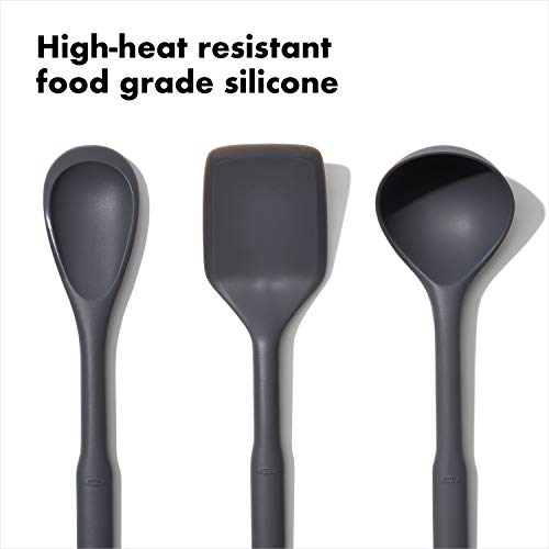 OXO Good Grips 3-Piece Silicone Utensil Set, Gray, One size - My Kitchen Products