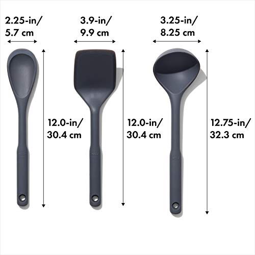 OXO Good Grips 3-Piece Silicone Utensil Set, Gray, One size - My Kitchen Products