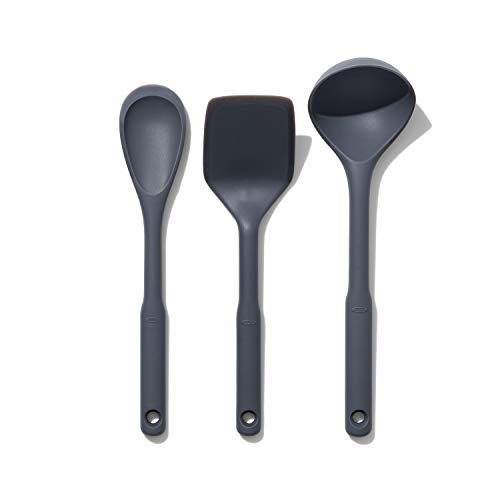 OXO Good Grips 3-Piece Silicone Utensil Set, Gray, One size - My Kitchen Products