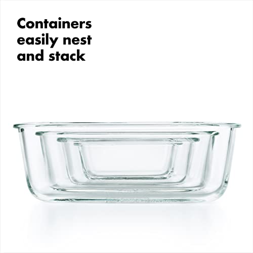 OXO Good Grips 3.5 Cup Smart Seal Airtight Glass Rectangle Food Storage Container - My Kitchen Products