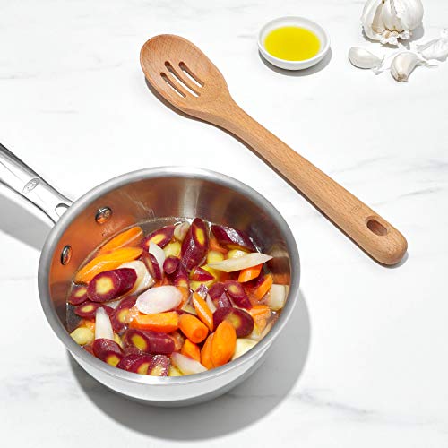 OXO Good Grips 3‑Piece Wooden Utensil Set, Solid Beachwood Spoon, Slotted Spoon and Turner - My Kitchen Products