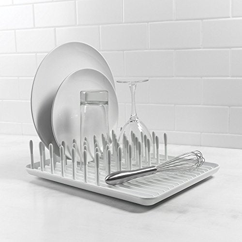 OXO Good Grips Compact Dish Rack, Biscuit, 13-3/4" x 10-3/8" x 3-1/2" h for Storage - My Kitchen Products
