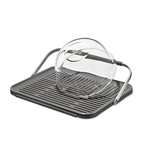 OXO Good Grips Compact Drying Rack with Dish Rest, Aluminum Folding Dish Drying Rack for Glassware and Cookware, Drain Board with Non-Slip Feet for Countertop or Kitchen Sink - My Kitchen Products