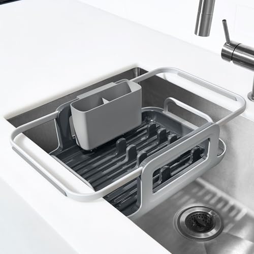 OXO Good Grips Extendable Over-The-Sink Aluminum Drying Dish Rack - My Kitchen Products