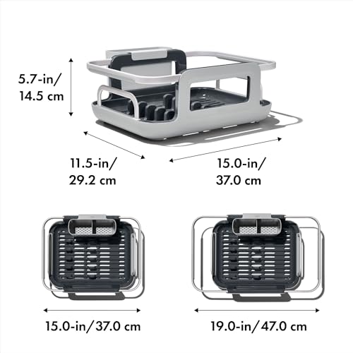 OXO Good Grips Extendable Over-The-Sink Aluminum Drying Dish Rack - My Kitchen Products