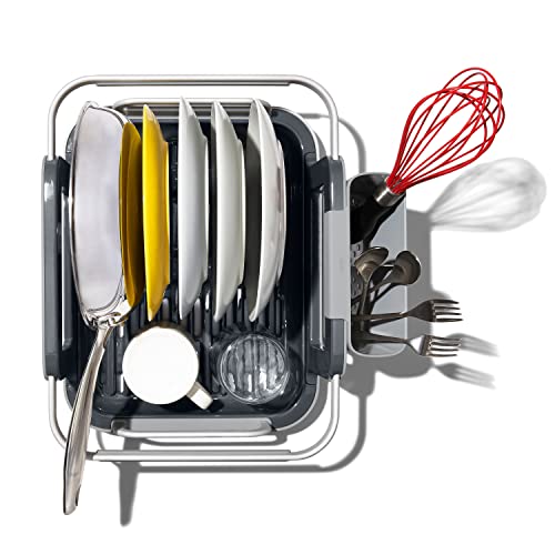 OXO Good Grips Extendable Over-The-Sink Aluminum Drying Dish Rack - My Kitchen Products