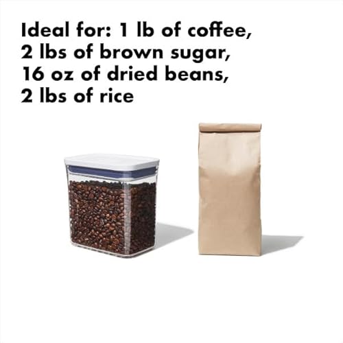 OXO Good Grips POP Container – Airtight 1.7 Qt for Coffee and More Food Storage, Rectangle, Clear - My Kitchen Products