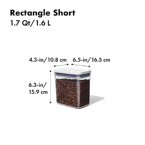 OXO Good Grips POP Container – Airtight 1.7 Qt for Coffee and More Food Storage, Rectangle, Clear - My Kitchen Products