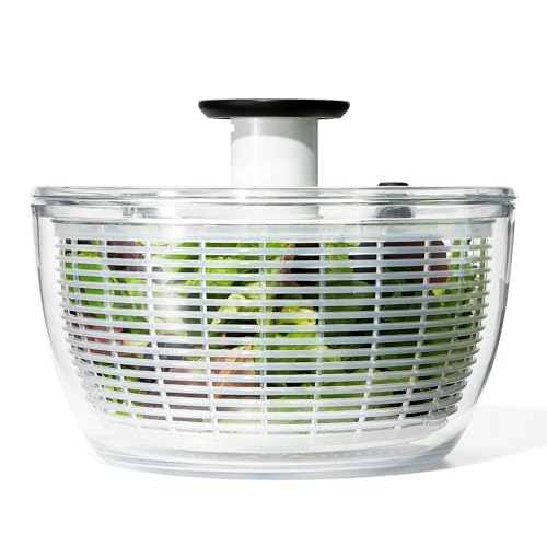 OXO Good Grips Salad Spinner | Lettuce Spinner | Fruit Washer | Fruit Washing Bowl with Strainer | Vegetable Cleaner | Salad Cleaner | Lettuce Washer | 6.22 Quart Capacity - My Kitchen Products